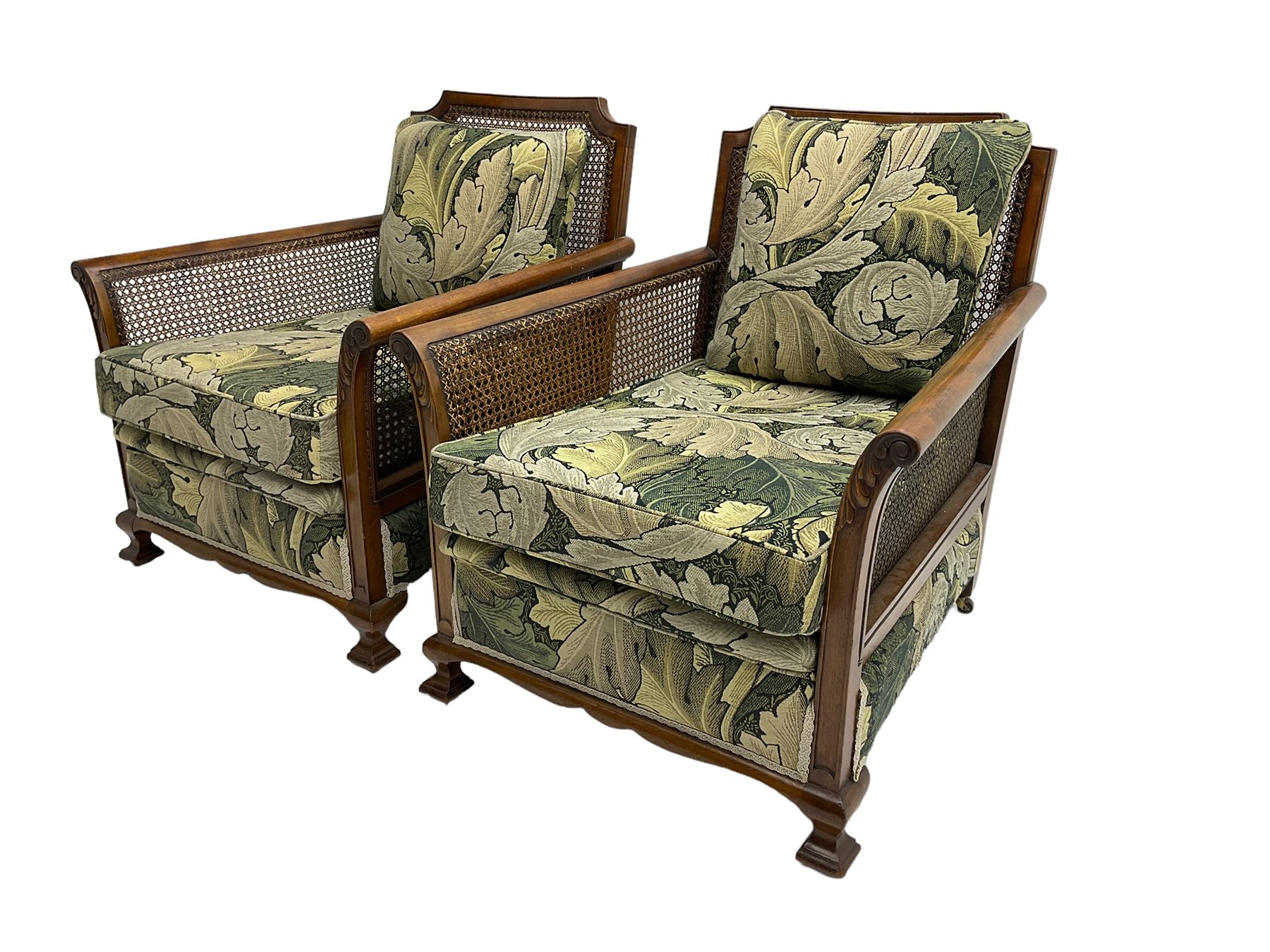 Early 20th century bergere lounge suite - Image 8 of 13