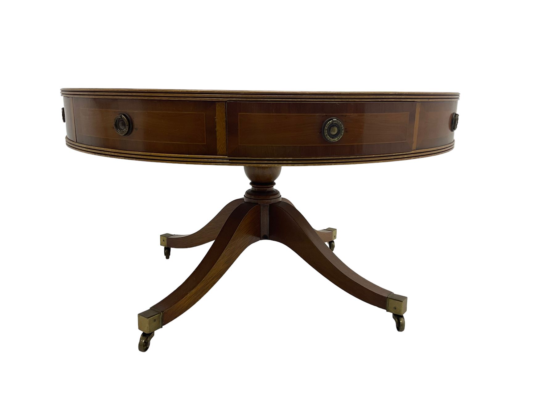 Georgian style yew wood drum table - Image 3 of 4