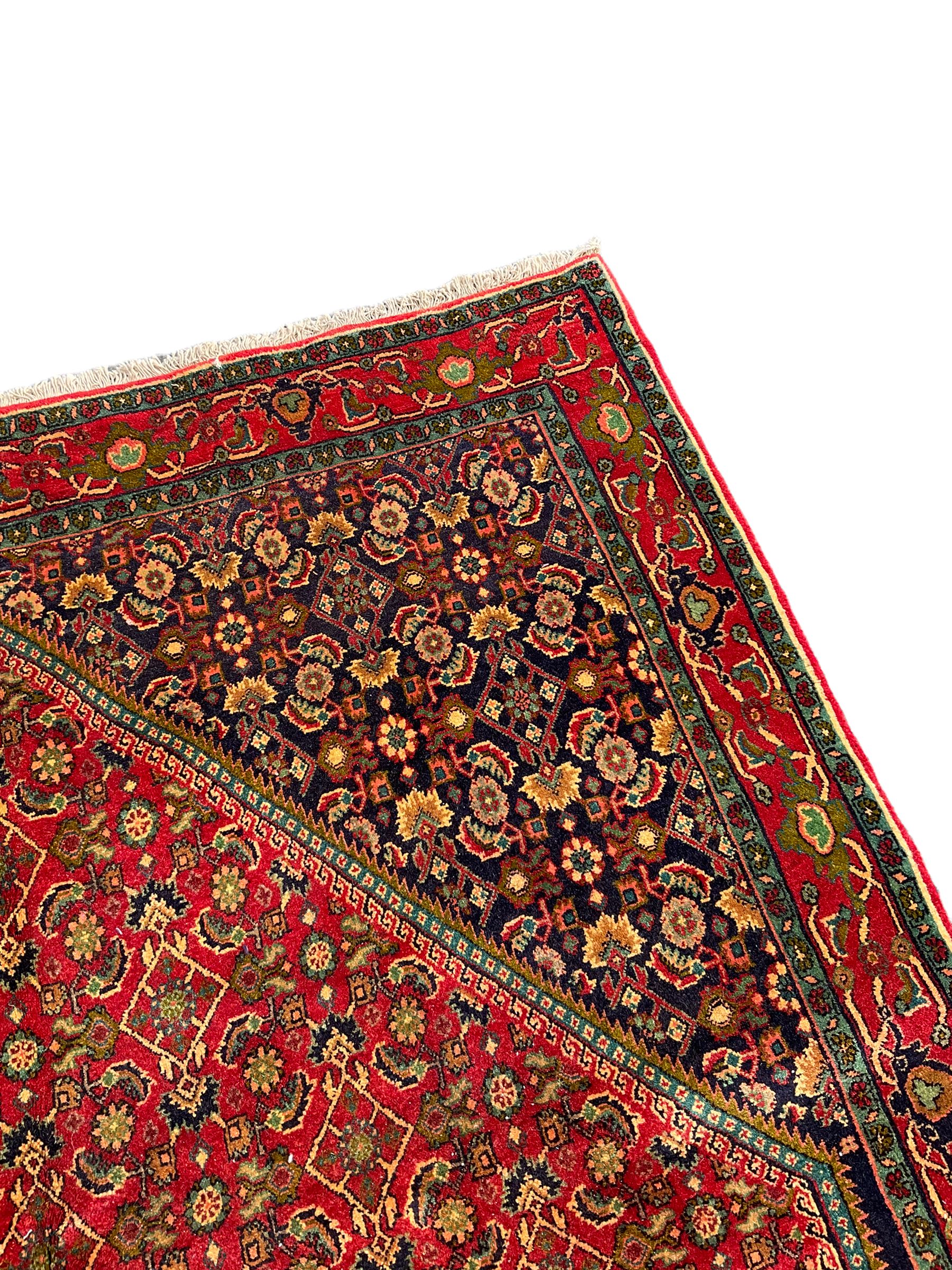 Persian Bijar red and blue ground rug - Image 6 of 6