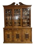 Edwardian mahogany bookcase on cupboard