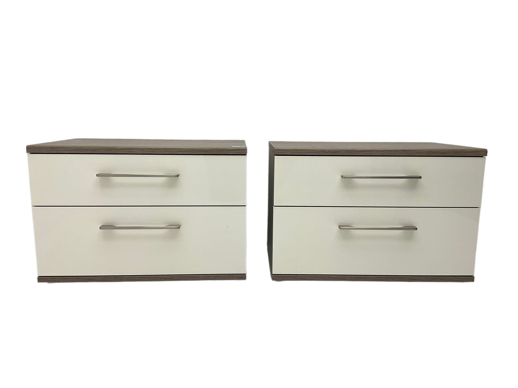 Pair of Loddenkemper 'Luna' two drawer bedside chests