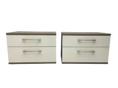 Pair of Loddenkemper 'Luna' two drawer bedside chests