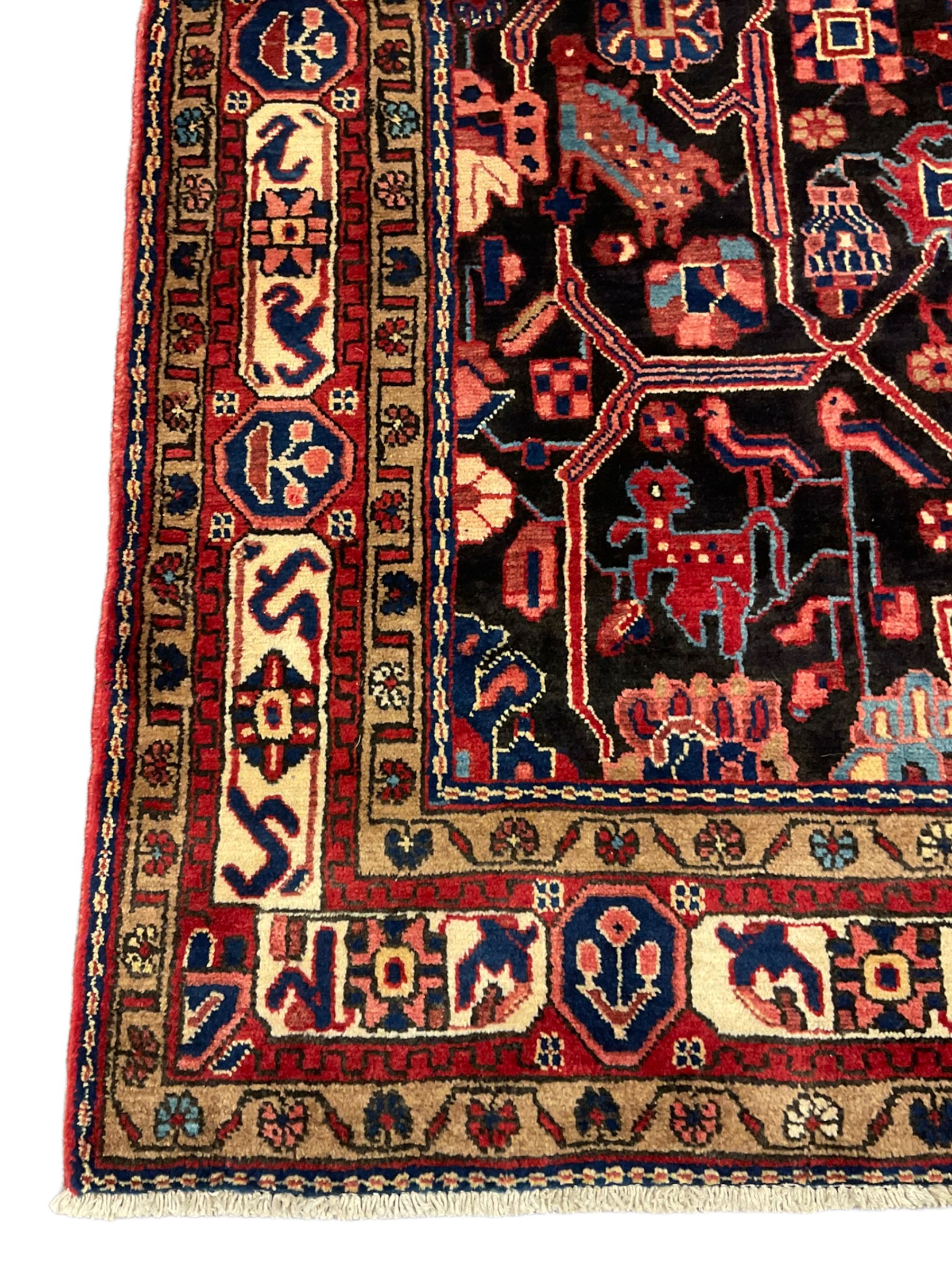 Persian Nahawand blue ground rug - Image 2 of 5