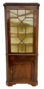 George III mahogany floor standing corner display cabinet