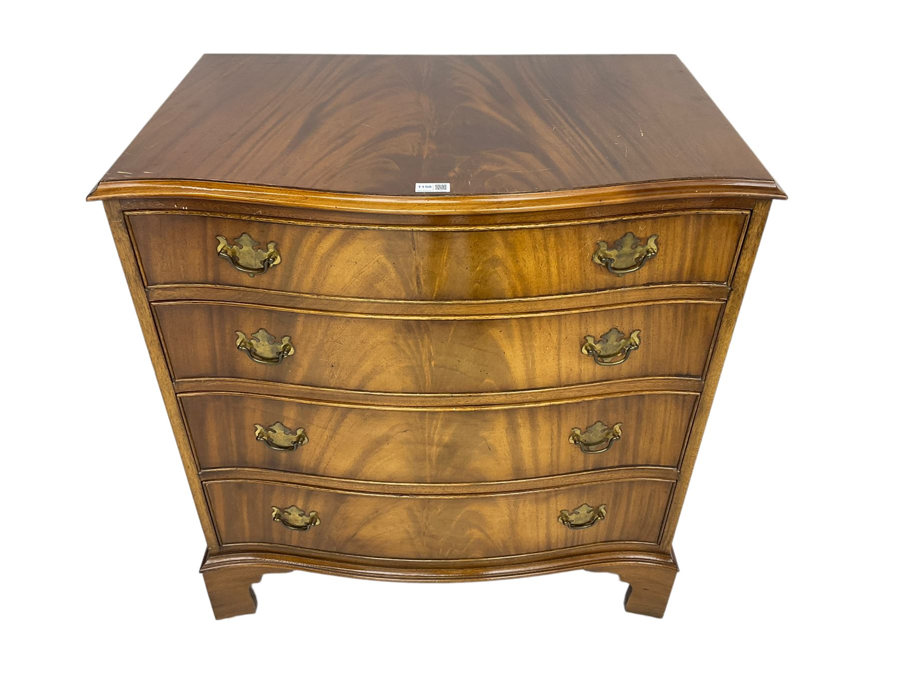 Georgian design mahogany serpentine drawer chest - Image 7 of 7