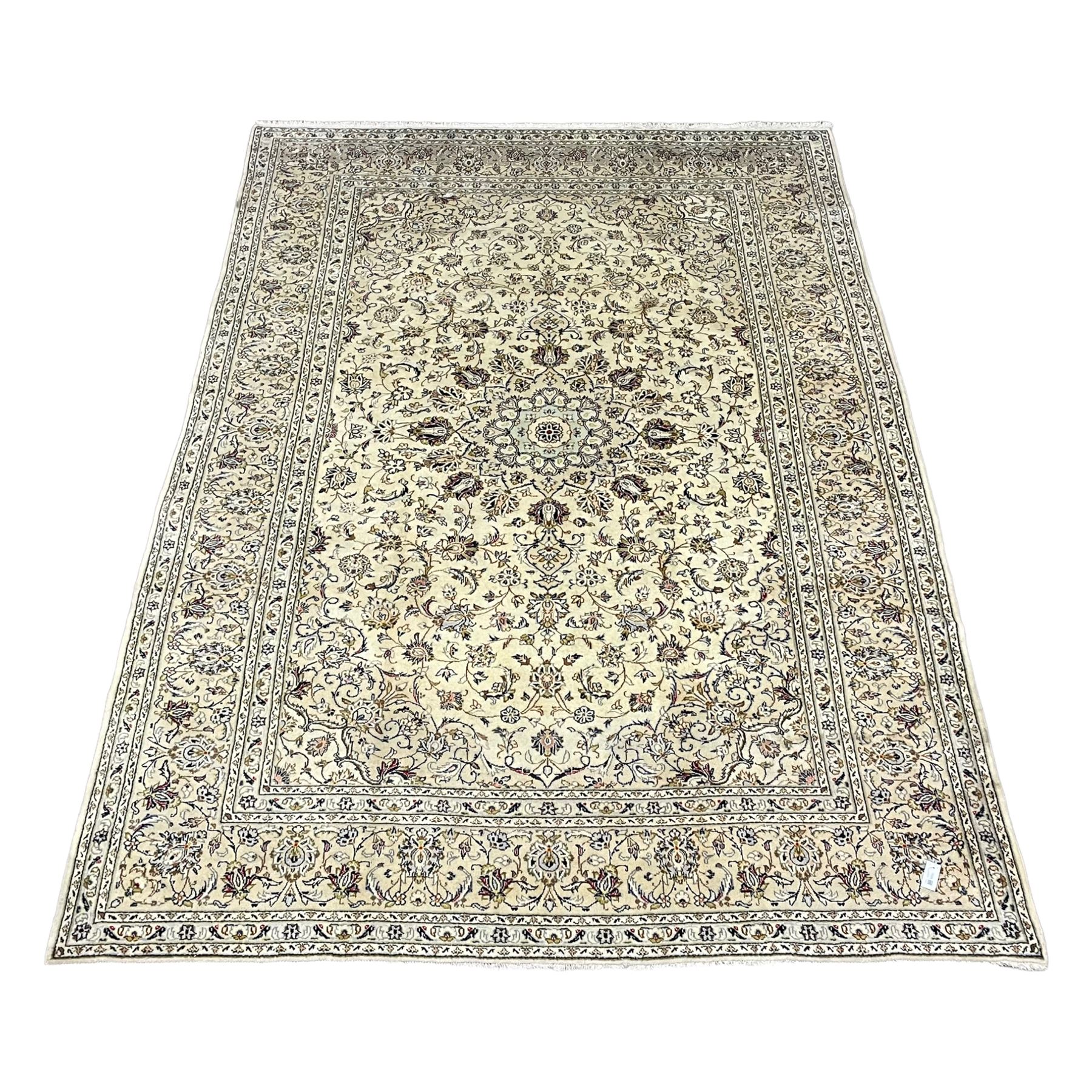 Central Persian Kashan ivory carpet