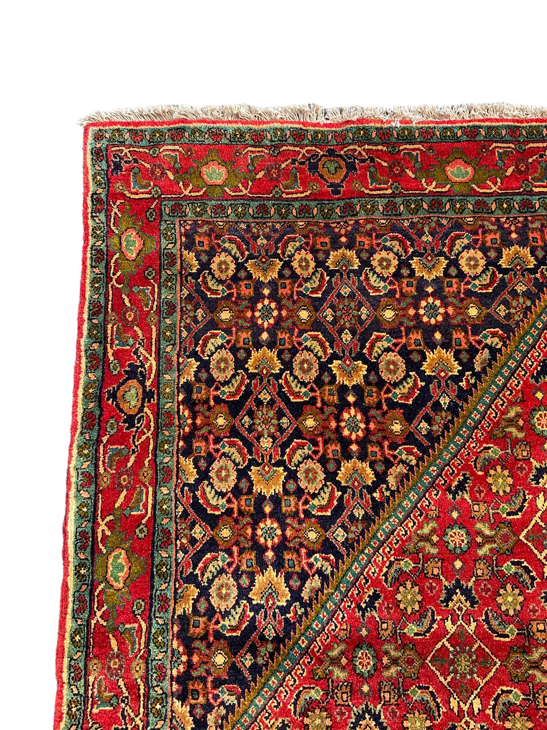 Persian Bijar red and blue ground rug - Image 3 of 6