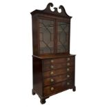 Regency mahogany secretaire bookcase