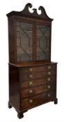 Regency mahogany secretaire bookcase