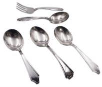 20th century American silver Prelude pattern baby spoon and fork set