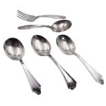 20th century American silver Prelude pattern baby spoon and fork set