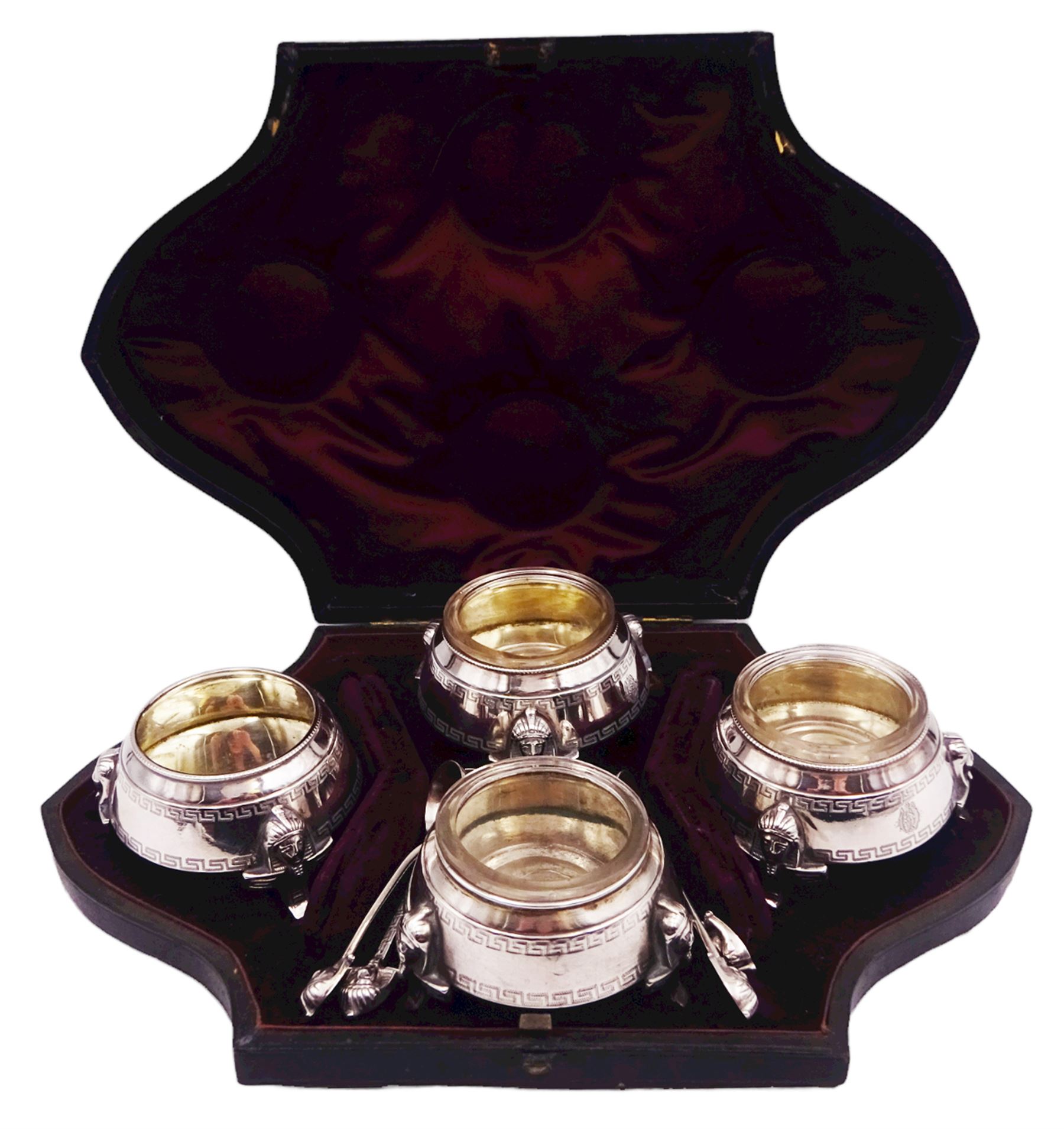 Set of four Victorian silver Egyptian Revival open salts - Image 2 of 4