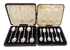 Set of six 1930's silver coffee spoons