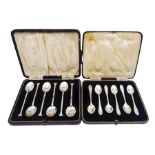 Set of six 1930's silver coffee spoons