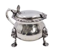 1920's silver mustard pot and cover