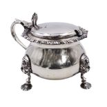 1920's silver mustard pot and cover