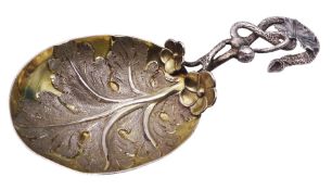 Unusual Victorian silver caddy spoon