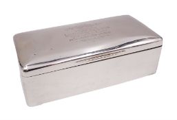 Edwardian silver mounted cigarette box