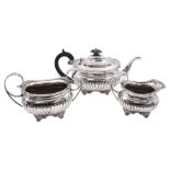 Early 20th century silver three piece tea service