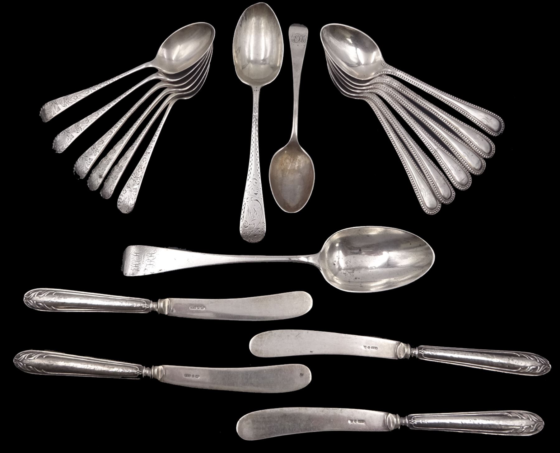 Group of silver flatware