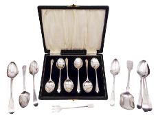 Group of silver spoons