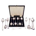 Group of silver spoons