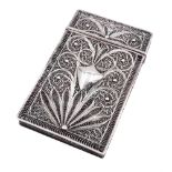 Silver filigree card case