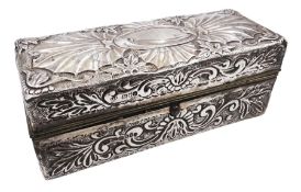 Late Victorian silver jewellery box