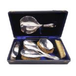 Early 20th century silver mounted five piece dressing table set