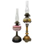 Two late 19th/early 20th century oil lamps