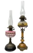 Two late 19th/early 20th century oil lamps