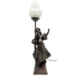 Bronzed Viens Jouer figural table lamp
