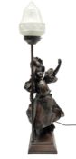 Bronzed Viens Jouer figural table lamp