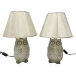 Pair of table lamps of in the form of owls