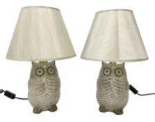 Pair of table lamps of in the form of owls