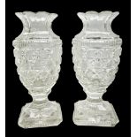 Pair of early 19th century heavy cut glass vases