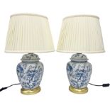 Pair of table lamps of baluster form