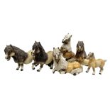Set of six Cheval comical horse figures
