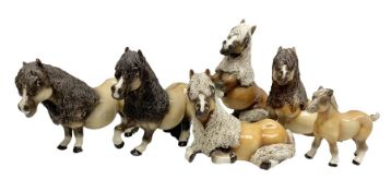 Set of six Cheval comical horse figures