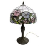 Tiffany style table lamp with leaded shade