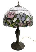 Tiffany style table lamp with leaded shade