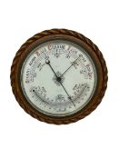 1930's aneroid barometer with a 10� porcelain dial recording barometric air pressure from 28 to 31 i