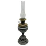 Victorian cast spelter oil lamp