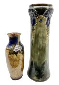 Doulton Lambeth Art Nouveau stoneware vase of tapering form