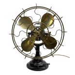 1930s Art Deco cast iron and brass Verity's Junior electric table fan