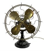 1930s Art Deco cast iron and brass Verity's Junior electric table fan