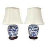 Pair of table lamps of baluster form