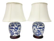 Pair of table lamps of baluster form