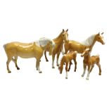 Five Beswick figures of Palomino horses