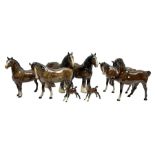 Eight Beswick figures of bay horses